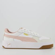 Tênis Puma Carina Street BDP Feminino Branco e Rosa-Feminino