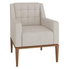 Poltrona Decorativa Sala de Estar Madonna Suede Bege - Gran Belo