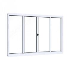 Janela de Aço de Correr 100x200cm 4 Folhas com Vidro Liso Riobras - Lu