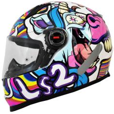 Capacete Feminino Ls2 FF358 Bubble Rosa Esportivo Fechado