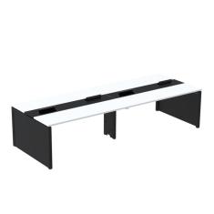 Mesa de Plataforma Dupla para 4 Pessoas Corporativa 130x140/4p Branco/Preto