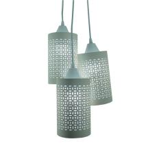 Lustre Pendente Lumin ria Trio Rendado Bege