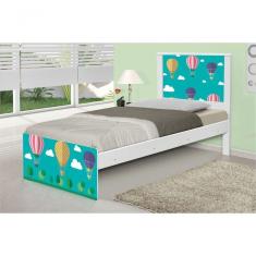 Cama Solteiro Adesivada Balão No Céu Com Colchão