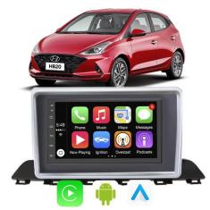 Kit Multimidia Android HB20 2020 - 2024 7 Pol Carplay + Moldura Painel
