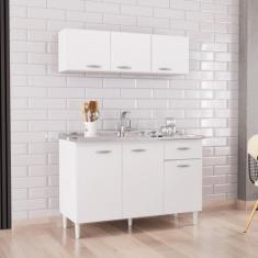 Cozinha Compacta 6 Portas 1 Gaveta Chic Poquema, Branco