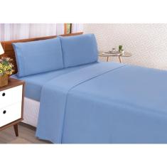 Jogo de Lençol Casal 4 Peças 180 Fios Ponto Palito Algodão Percal - Lo