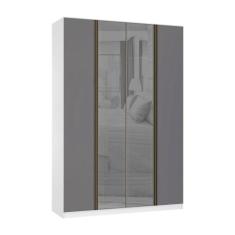 Guarda Roupa 4 Portas 3 Gavetas 159,2 cm com Vidro Reflecta Prata Prim