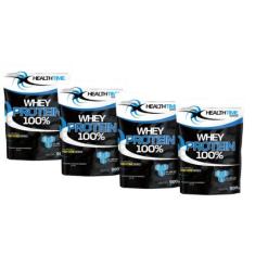 4x Whey Protein 100% Refil 900g (3,6 Kg) - HEALTH TIME, BANANA COM CAN