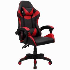 Cadeira Gamer Couro Giratória TR-MÁX - Lianto Decor, Vermelho