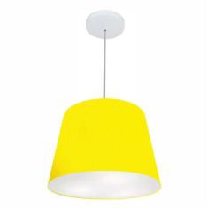 Lustre Pendente Cone Vivare Md-4155 Cúpula Em Tecido 30/40x30