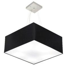 Lustre Pendente Quadrado Vivare Md-4006 Cúpula Em Tecido 21/5