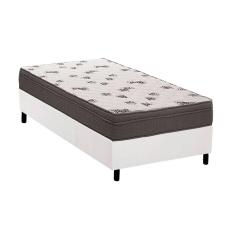 Cama Box Solteiro: Colchão Espuma Ortobom D45 Light Saúde Ortopilow + Base Crc Courano White(88X188)