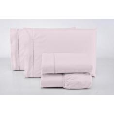 Lençol com Fronha 400 Fios Ponto Palito 3 Peças Queen - Charme do lar 