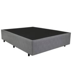 Cama Base Box Casal Cinza Suede 38x138x188 - RR COLCHOES