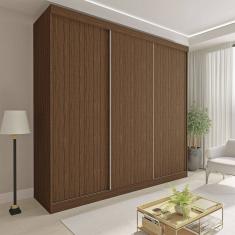 Guarda Roupa Casal Cronos 3 Portas de Correr 4 Gavetas Minastex