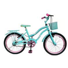 Bicicleta Infantil Aro 20 Menina Freio V Brake Aro Aero Lubrificada E Revisada Com Cestinha-Feminino