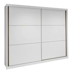 Guarda Roupa Casal Easy Max 2 Portas de Correr 6 Gavetas MDF Branco Móveis Lopas