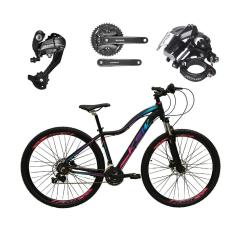 Bicicleta Aro 29 Feminina KSW MWZA Shimano Altus 27v K7 Freios Hidráulicos Kit 3x9 Suspensão Trava-Feminino