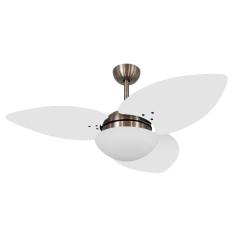 Ventilador De Teto Volare Bronze Dunamis 3 Pás Branco 127V