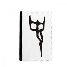 Inscrição óssea sobrenome personagem chinês Shi porta-passaporte notecase burse capa carteira cartão bolsa, Multicolor