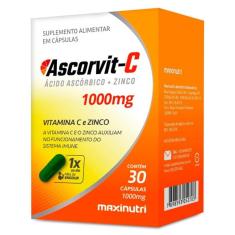 Migrado Conectala>Inativação Comercial&amp;gt;Ascorvit C 1000mg Vitamina C + Zinco  30Cáps - Maxinutri 