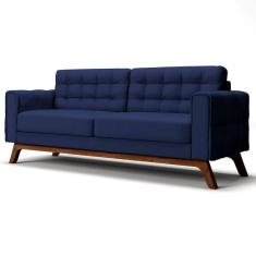 Sofá 150 Cm 2 Lugares Sandero B-287 Veludo Marinho - Domi