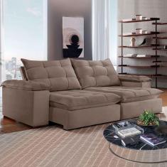 Sofá 5 Lugares Espanha Retrátil e Reclinável 290cm Bege Escuro - Celflex