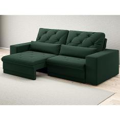 Sofá 4 Lugares Royale Retrátil e Reclinável Verde 2,30m
