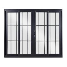 Janela de Aluminio de Correr 120x200cm 4 Folhas com Vidro Liso Esquadrisul Preto
