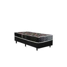 Cama Box Solteiro Colchão Espuma D33 Oriental Preto Ducci + Box Suede 
