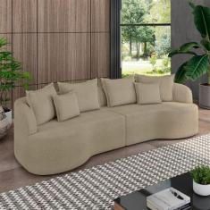 Sofá Living Decorativo Salinas 3 Lugares com Almofadas 250cm Modulado 