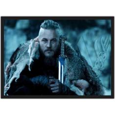 Quadro Decorativo Vikings Séries Filmes Cinema Decorações Com Moldura 