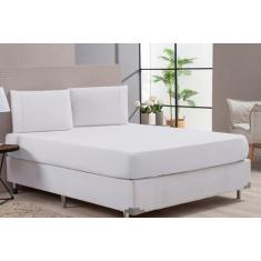 Jogo de Lençol Macio Verde Cama Box Queen Percal 180 Fios 3 Peças - Br