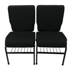 02 Cadeiras para Igrejas c/ Porta Biblía e Porta Cálice Preto