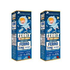 Kit 2X Ferrix Ferro Infantil 30Ml Flora Nativa Sabor: Morango
