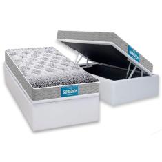 Cama Box Baú Solteiro: Colchão Espuma D45 Probel / EP Guarda Costas PróExtreme + Base CRC Courano White(88x188)