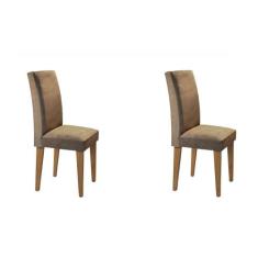 Conjunto com 2 Cadeiras Grécia Rufato, Imbuia/Animale Chocolate