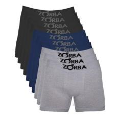 Kit 10 Cuecas Zorba Boxer sem Costura Algodão 781 Pto MhoMescla GG, Pt