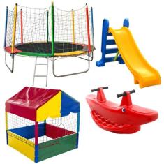 Cama Elástica Pula Pula 3,05m Resistente Piscina de Bolinhas Quadrada 