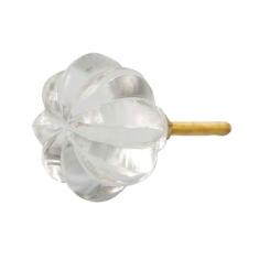 Puxador de Vidro Transparente Formato Carambola - 7x4 cm