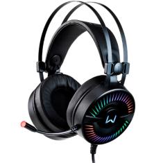 Headset Gamer Warrior Flamma PH306 - Com Microfone - LED RGB - Conector USB - Preto