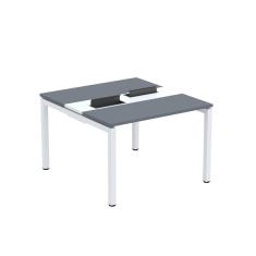 Mesa Plataforma Dupla com Pé de Aço para Coworking 110x120 Pdc11/12/2p Grafito/Branco