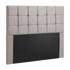 Cabeceira Cama Box Queen 1,60 Estofada Julia Veludo Bege Marfim Shop das Cabeceiras