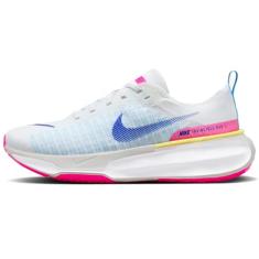 Nike ZoomX Invincible Run Flyknit 3 Tênis masculino, Branco/pó fóton/rosa feroz/azul real profundo, 47