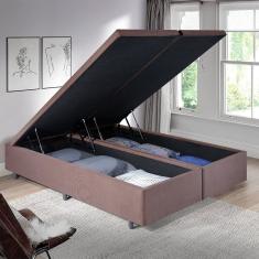 Cama Box Baú King 193 Cm X 203 Cm Marrom