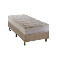 Cama Box Solteiro: Colchão Ortopédico Herval D28/AG65 Joy + Base CRC Suede Clean(88x188)