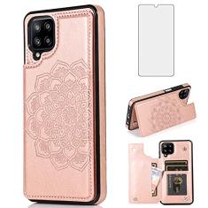 Asuwish Capa de telefone para Samsung Galaxy A42 5G com protetor de tela de vidro temperado e carteira de couro flip suporte para cartão de crédito celular Glaxay A 42 G5 Gaxaly 42A S42 4G 2021