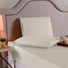 Jogo de Lençol Solteiro 2 Peças Percal 200 Fios Palha - Casa Fernando