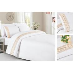 Lençol Casal Queen Veneza 400 Fios 4 Peças - Branco - De Luca Enxovais