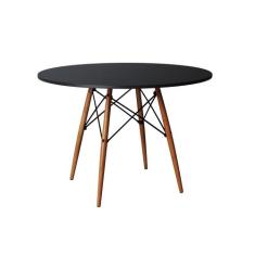 Mesa de Jantar Eames Wood Tampo Madeira Preto 110 Cm - Up Home